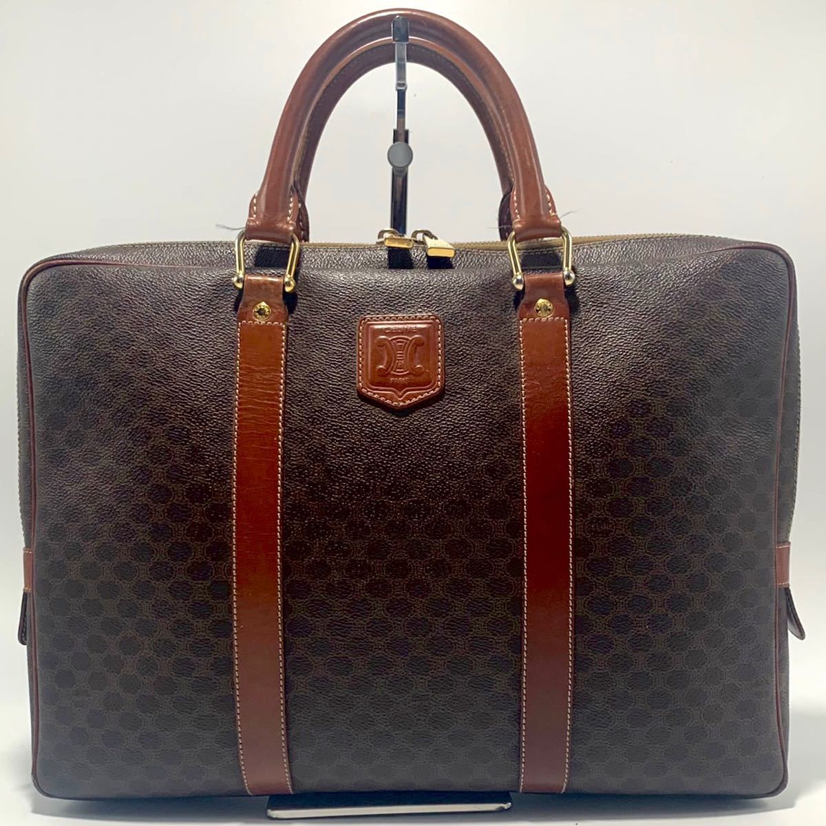 1円 CELINE セリーヌ ブラック マカダム トリオンフ ハンドバッグ 