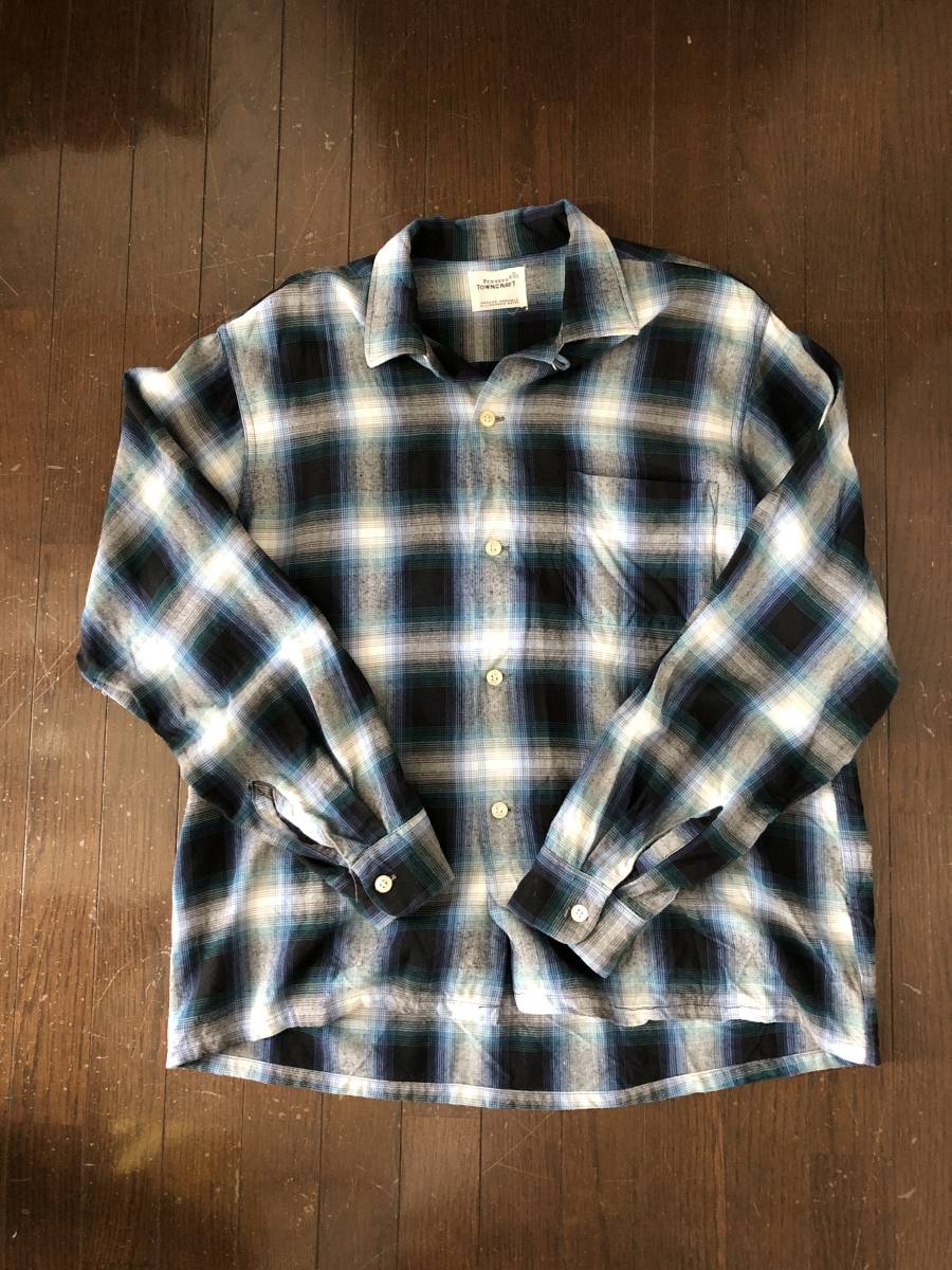 60s towncraft オンブレ 開襟シャツ Mサイズ Penneys )検用 15 ハーフ 