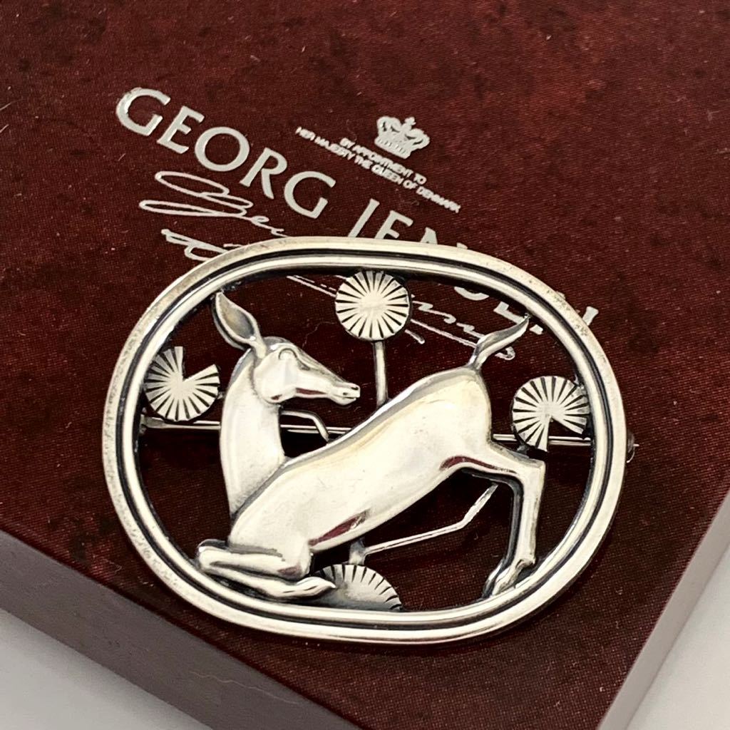 Georg Jensen ジョージジェンセン 256 鹿モチーフ シルバー925 ブローチ 傷