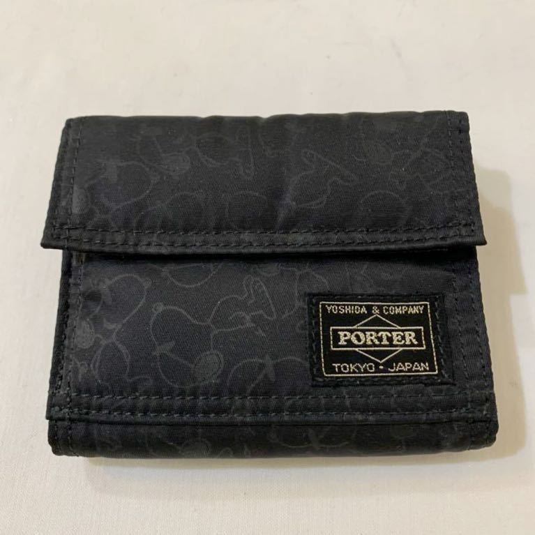 PORTER スヌーピー 三つ折り財布 ネイビー - メルカリ