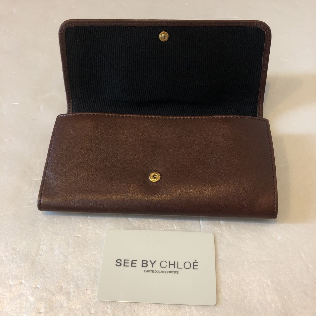 スペイン製 SEE BY CHLOE シー バイ クロエ 長財布 レザー スエード 