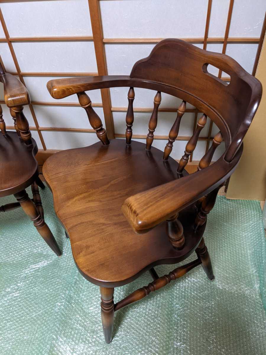 飛騨産業 キツツキ アンティーク 木製椅子 中古 2脚セット(ダイニング
