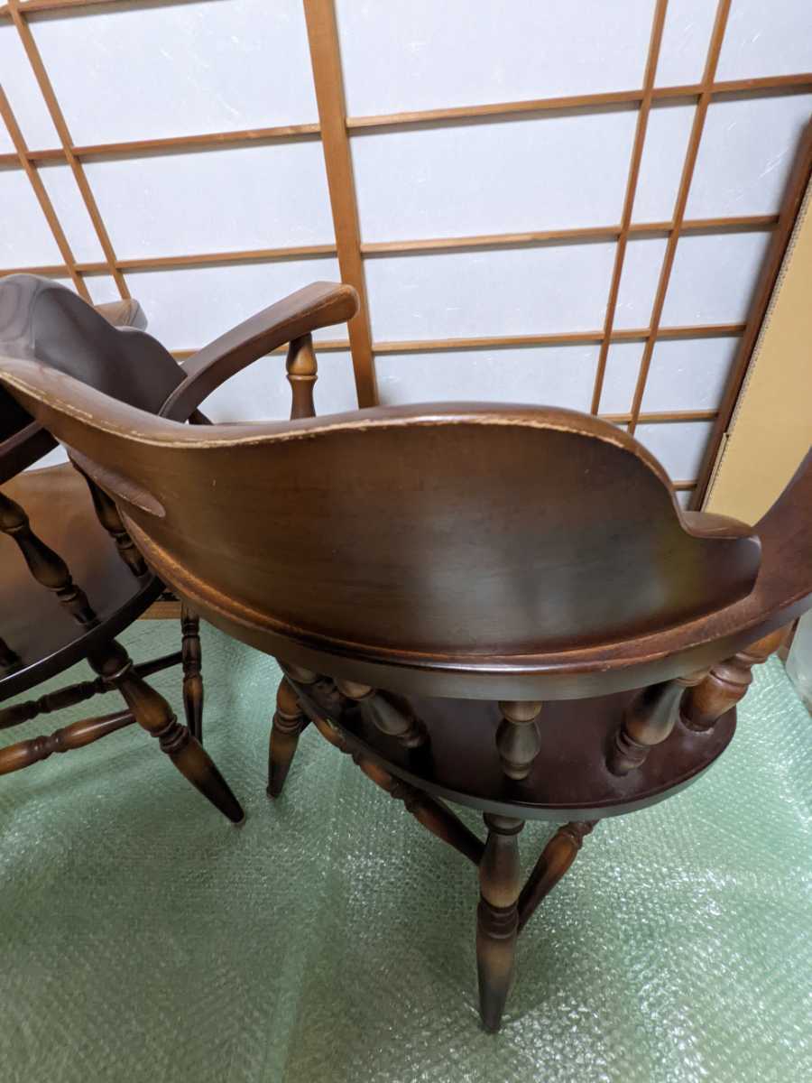 飛騨産業 キツツキ アンティーク 木製椅子 中古 2脚セット(ダイニング