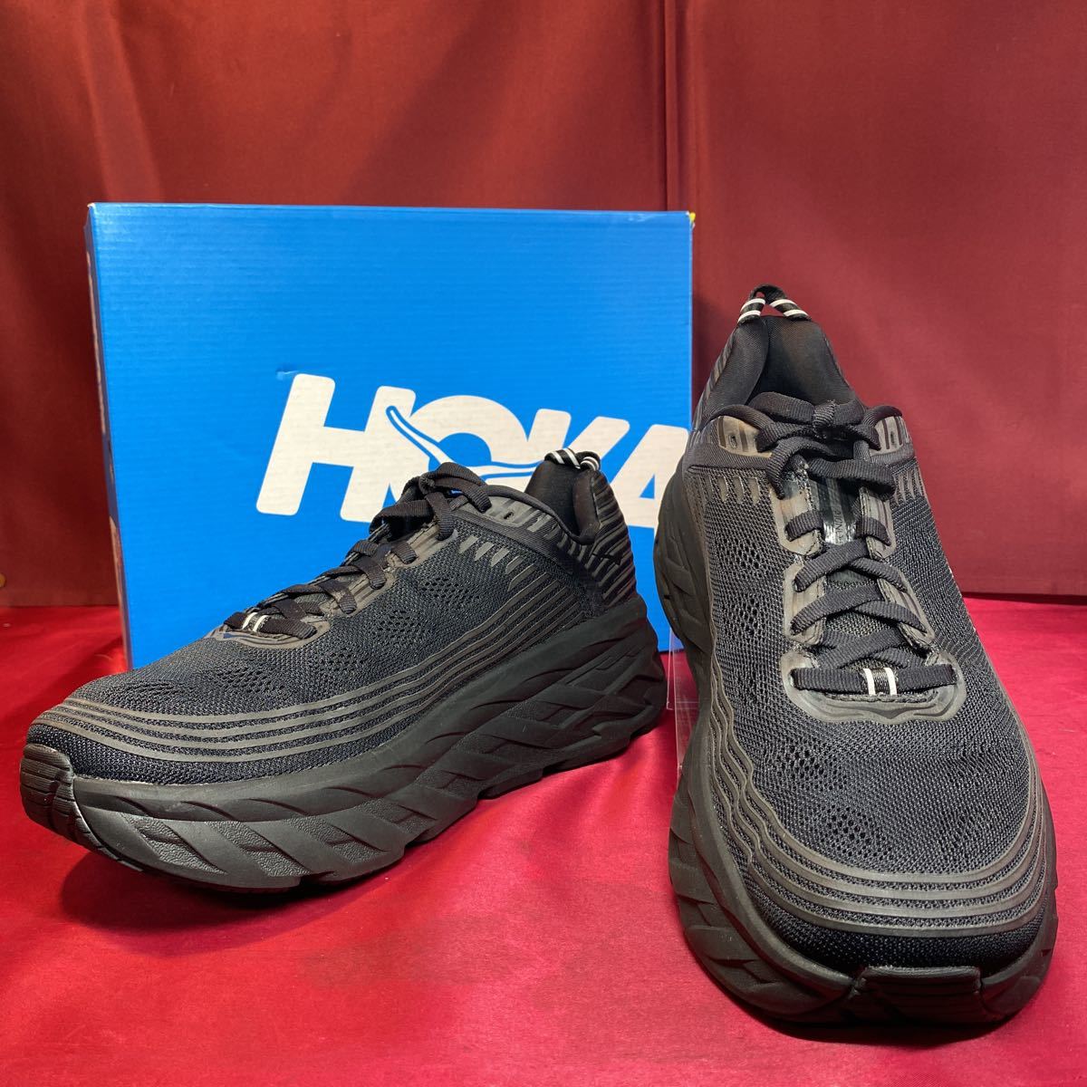 100%新品，セール YH-2268 HOKA ONEONE ホカ オネオネ M BONDI 6 WIDE ボンダイ6 ブラック 27cm 厚底ランニングシューズ スニーカー(27.0cm)｜売買されたオークション情報、yahooの商品情報をアーカイブ公開 - オークファン 27.0cm