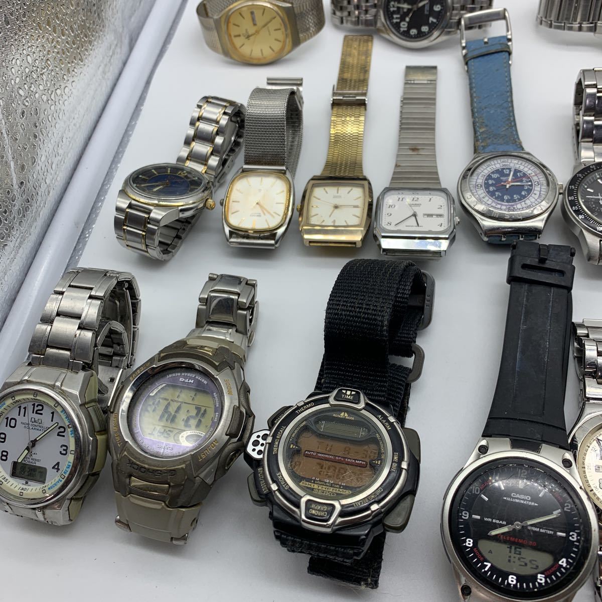 JUNK品 腕時計 まとめ セット CASIO SEIKO G-SHOCK CITIZEN SWATCH 50