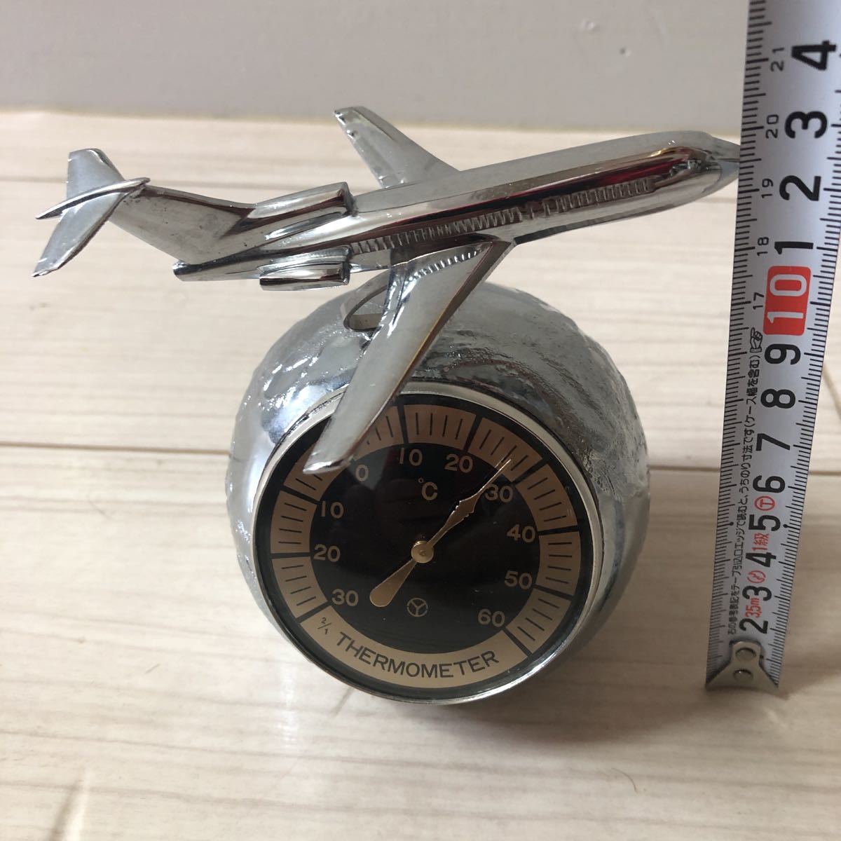 BOEING747 温度計 貯金箱 金属製 レトロ インテリア 昭和レトロ品