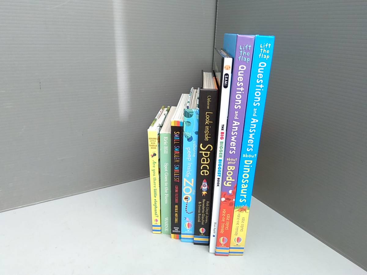 海外 洋書 しかけ絵本 8冊セット USBORNE look inside space peep inslide zoo questions and answers about body dinosaurs 他 英語