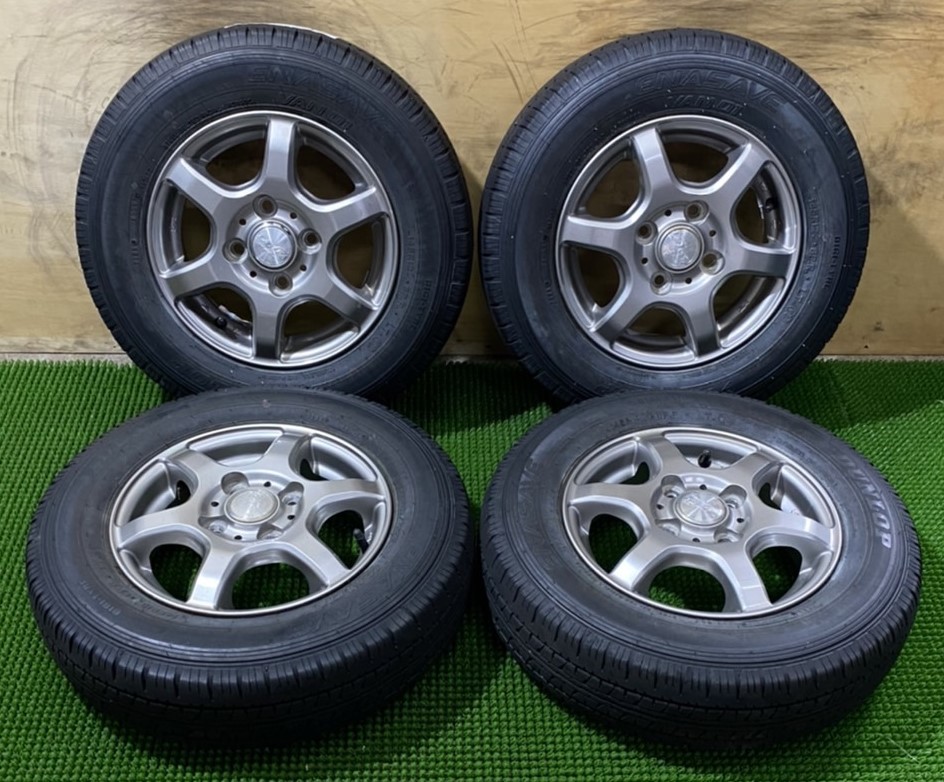 145R12 (6PR LT) DUNLOP【2018年】(社外アルミホイール) 12X4.00B ET42 