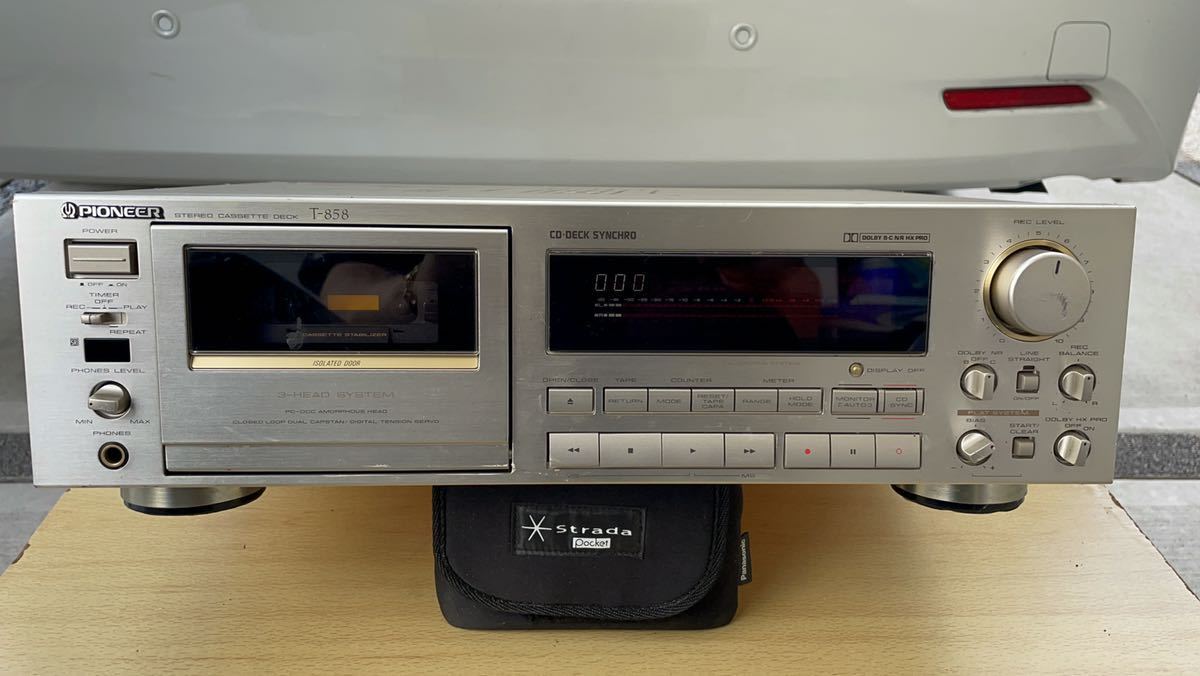 Pioneer パイオニア T-858 ステレオカセットデッキ通電確認【ジャンク