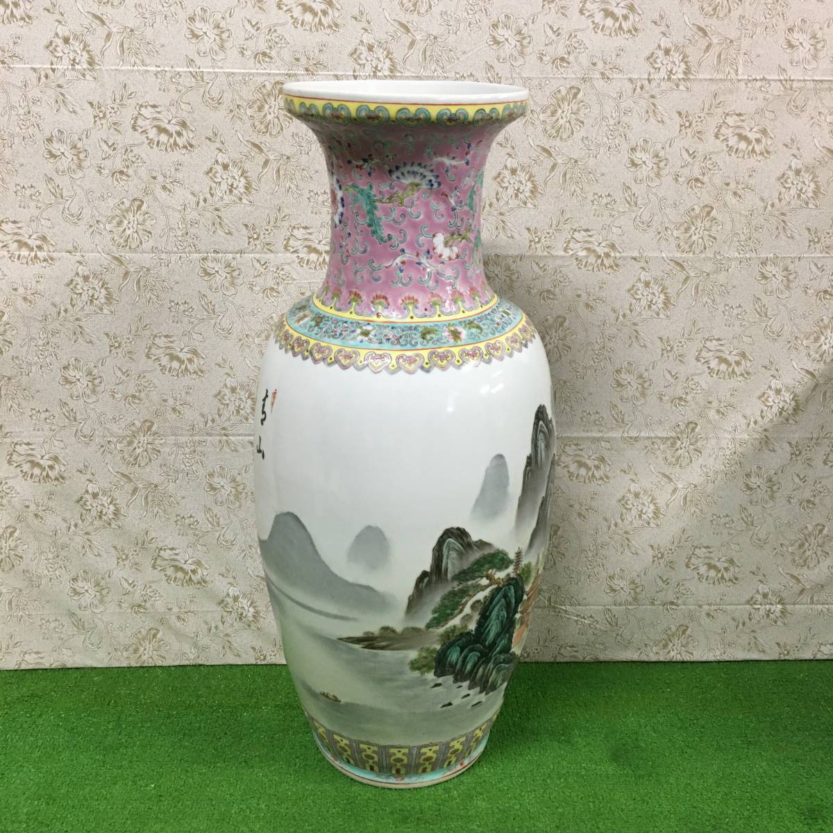 景徳鎮 特大花瓶「四神相応吉祥山水」中国/高級/工芸/陶磁器/