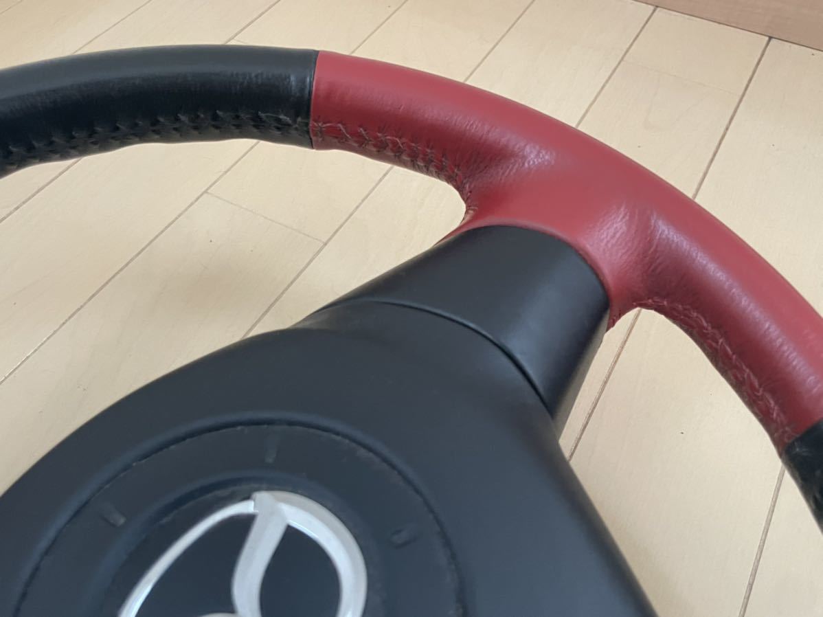 SE3P RX-8 ステアリング ハンドル 純正 RX8 マツダ 後期 前期 レザー スイッチの入札履歴 Auto MT マニュアル用 本革 赤