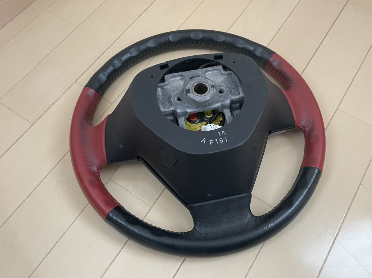 SE3P RX-8 ステアリング ハンドル 純正 RX8 マツダ 後期 前期 レザー スイッチの入札履歴 Auto MT マニュアル用 本革 赤
