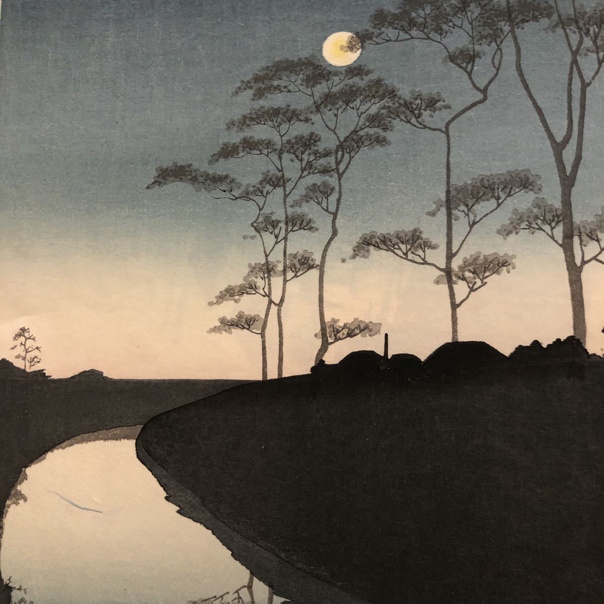 真作】庄田耕峯 木版画 夜景シリーズ 明治期の浮世絵から新版画へ 西宮
