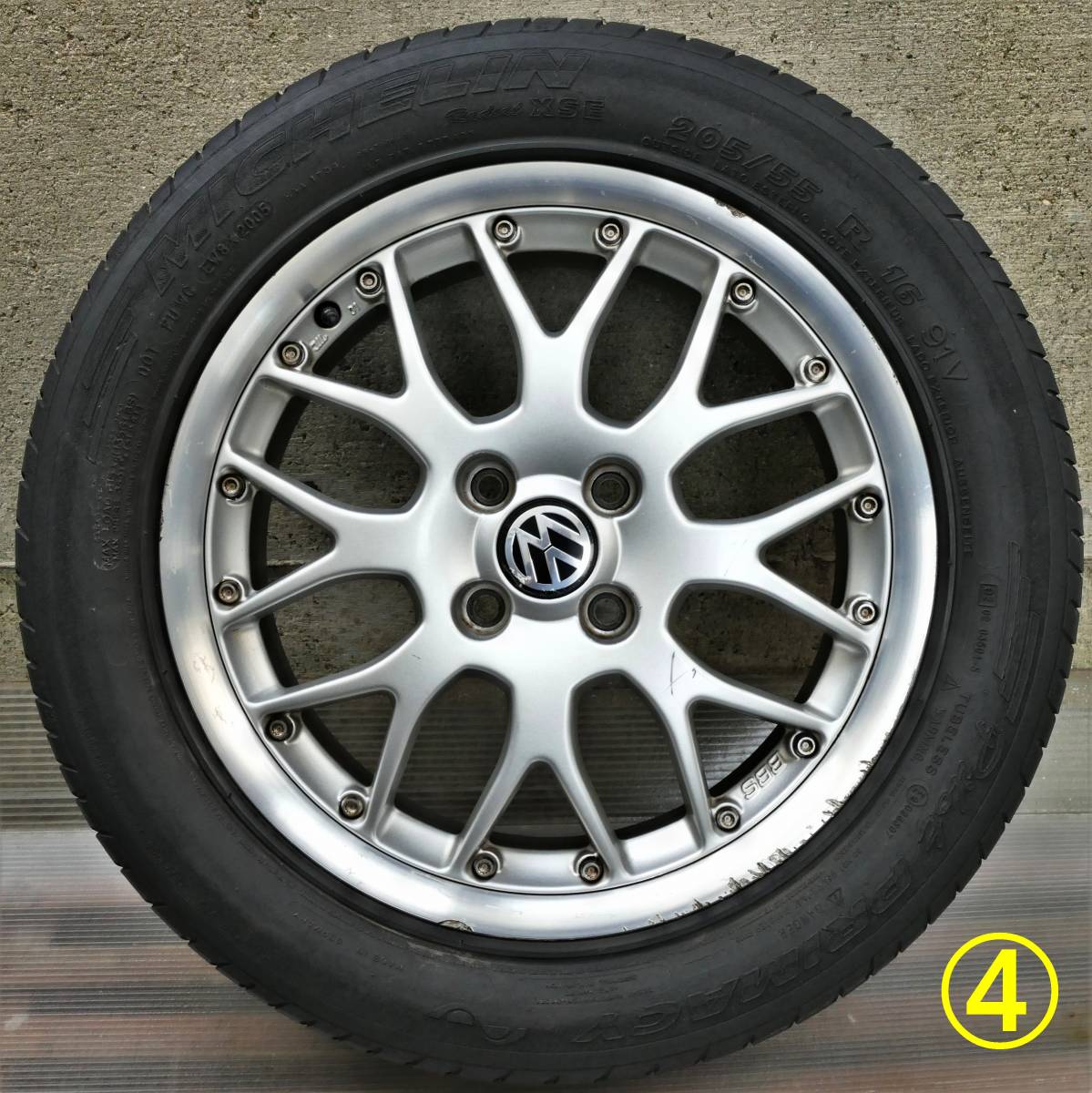 希少 BBS VW純正ホイール RS764 16inch 6.5J+45 PCD100/4穴 205/55R16