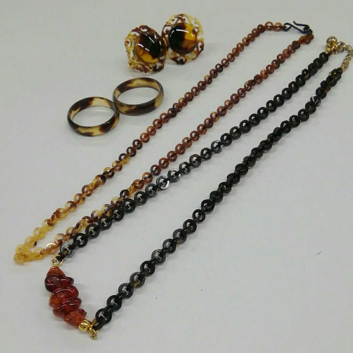 【送料無料，人気SALE】 ハ2843S 本鼈甲 べっ甲 など ネックレス イヤリング リング まとめて(べっ甲)｜売買されたオークション情報、yahooの商品情報をアーカイブ公開 - オークファン べっ甲