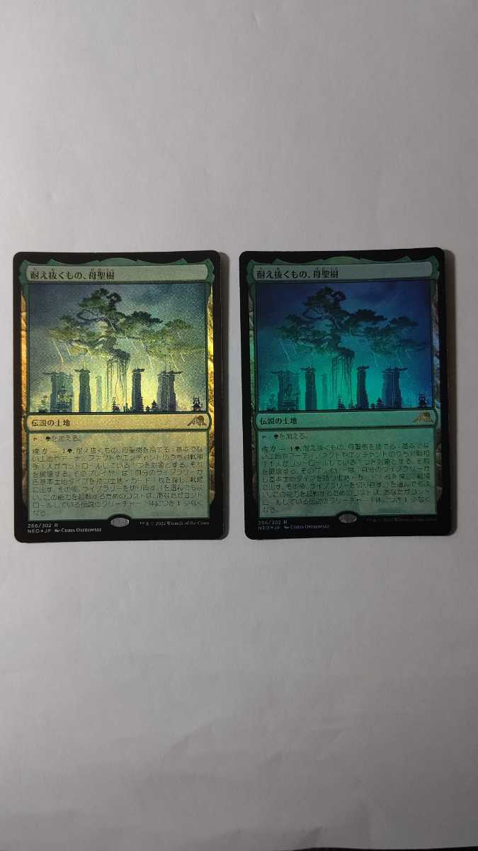 mtg 耐え抜くもの、母聖樹foil 2枚