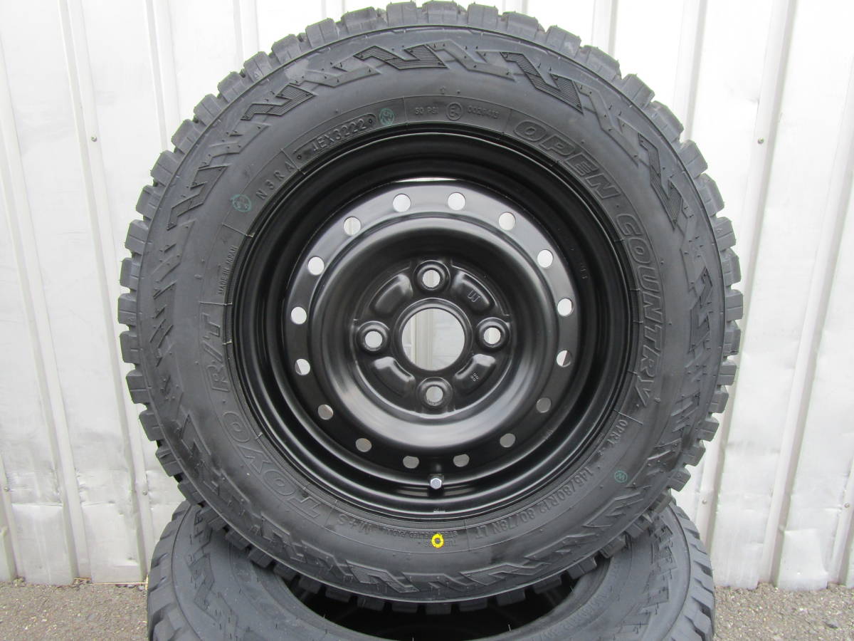 TOYOオープンカントリーR/T☆145/80R12☆ゴツゴツタイヤホワイトレター☆軽バン軽トラハイゼットキャリーバモスエブリークリッパー等☆fｓ