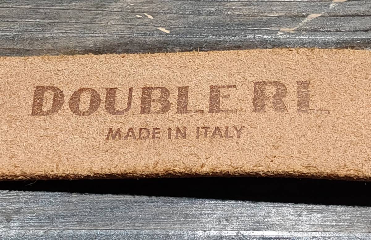 送料無料 RRL 未使用 イタリア製 ブラウンレザーガチャベルト ダブル