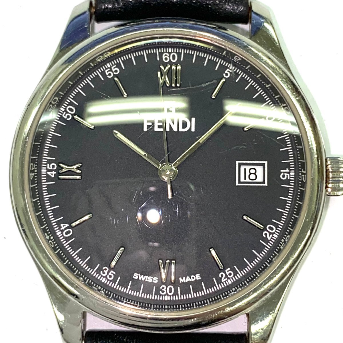 在庫品 FENDI フェンディ 210G クォーツ シルバー文字盤 デイト