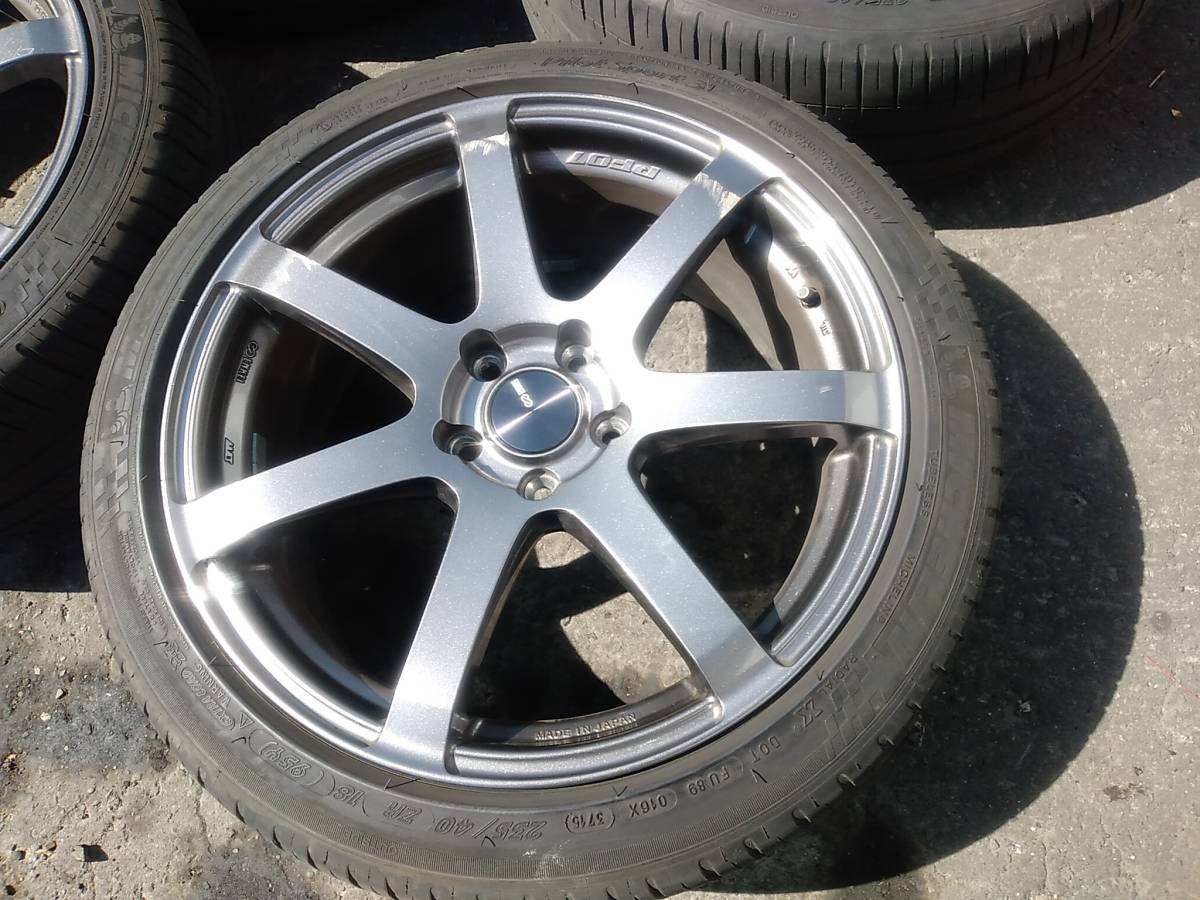 パサート着用◇PF07 アルミホイール ENKEI 18×8J INSET 50 PCD 112◇4 