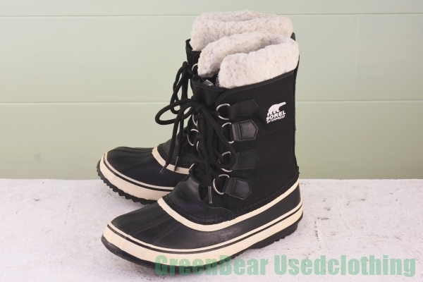 送料無料，大人気 S269 レディース ソレル SOREL スノーブーツ ナイロン 黒 ブラック 24cm(スノーブーツ)｜売買されたオークション情報、yahooの商品情報をアーカイブ公開 - オークファン スノーブーツ