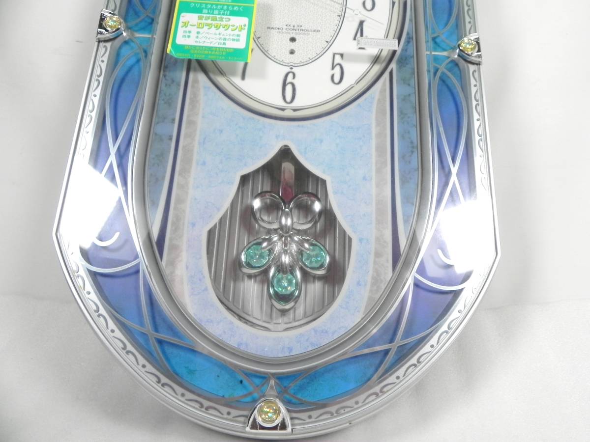 Q7783]CITIZEN/シチズン 電波時計 壁掛時計 振り子 メロディ6曲 4MN449