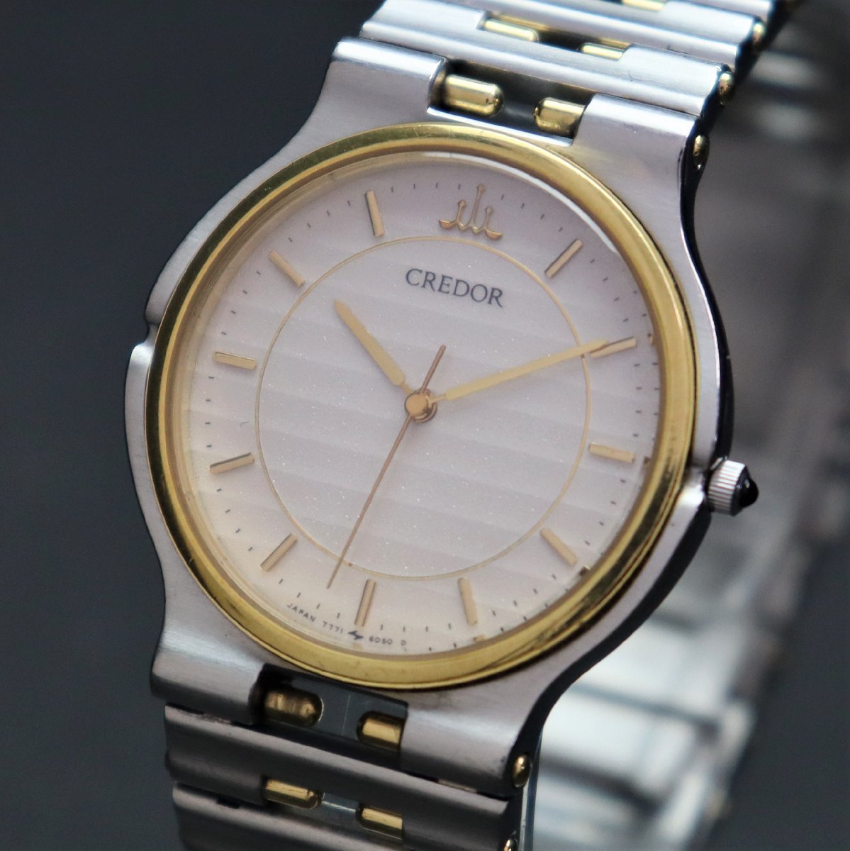 SEIKO CREDOR セイコー クレドール 7771-6040 クォーツ 18KTベゼル 