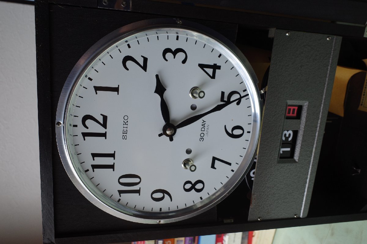 ○1970sデッドストック セイコー 手巻き柱時計 30DAY 4PC-459B①箱