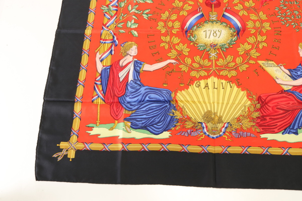 美品 エルメス カレ90 LIBERTE EGALITE FRATERNITE REPUBLIQUE