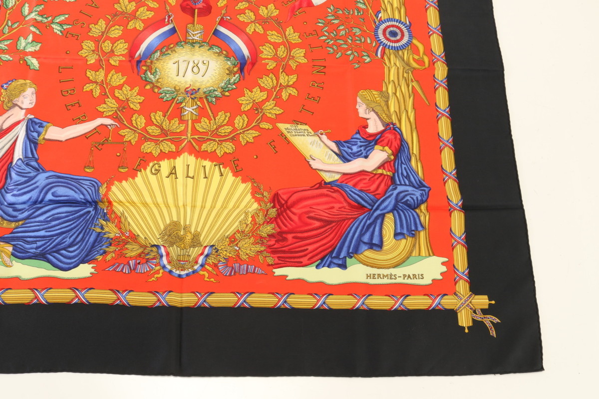 美品 エルメス カレ90 LIBERTE EGALITE FRATERNITE REPUBLIQUE