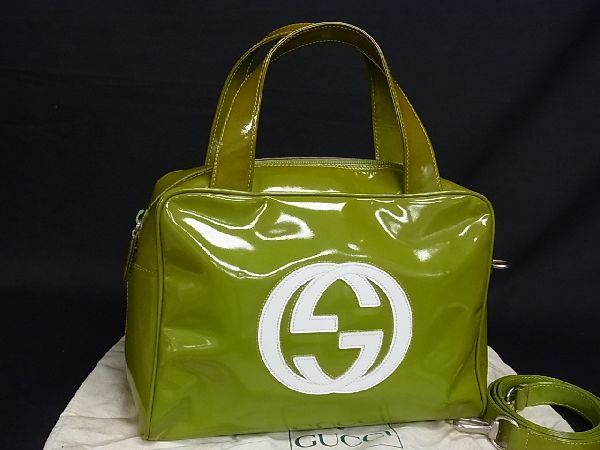 1円 GUCCI グッチ 000 1274 0505 インターロッキングG パテントレザー 