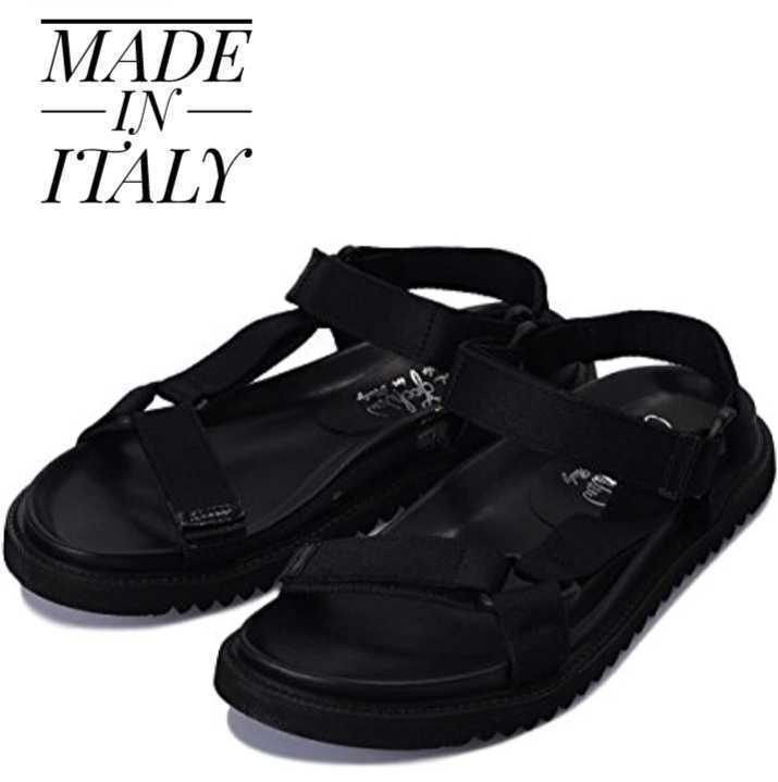 最値!定価14289円!新品!正規品!イタリア製!ルカ イアキーニLUCA IACHINI ストラップ サンダル ブラック/黒 28cm