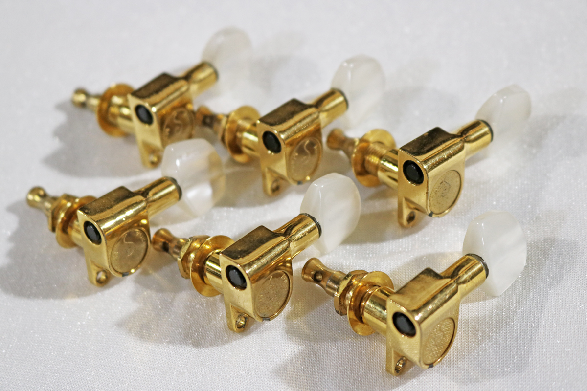 Schaller】M6 mini GO 6L w/Perloid Button（シャーラー・6連ゴールド 