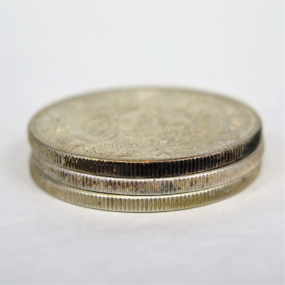 1円～ 古銭 一圓銀貨 大正3年/明治25年/明治39年 計3