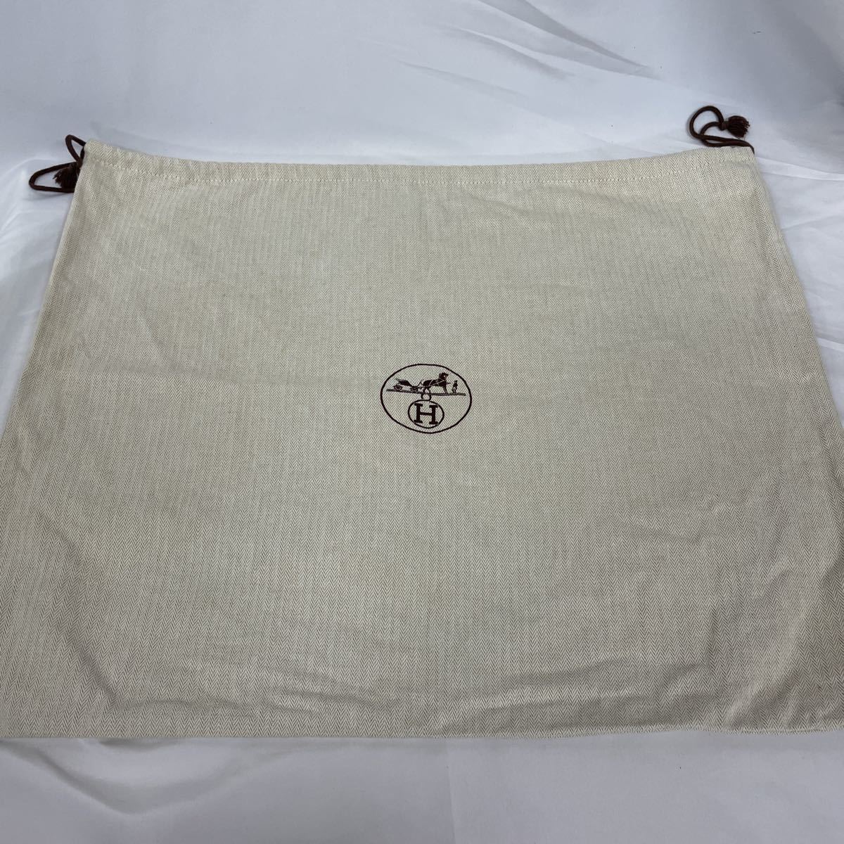 エルメス HERMES 保存袋 布袋 巾着袋 バッグ用 特大 オレンジ - HERMES