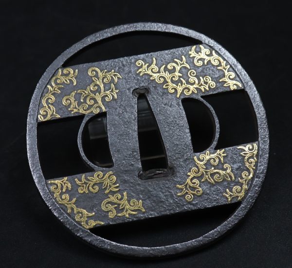 江戸時代 刀装具 金象嵌鍔2点 124g 東Y7-0820ア㉞ 江戸