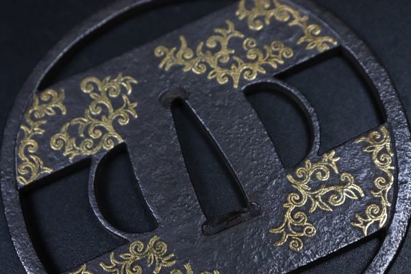 江戸時代 刀装具 金象嵌鍔2点 124g 東Y7-0820ア㉞ 江戸