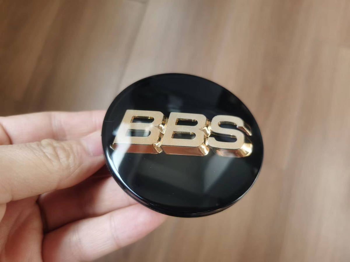 BBS 70mm黒銀ホイールセンターキャップ