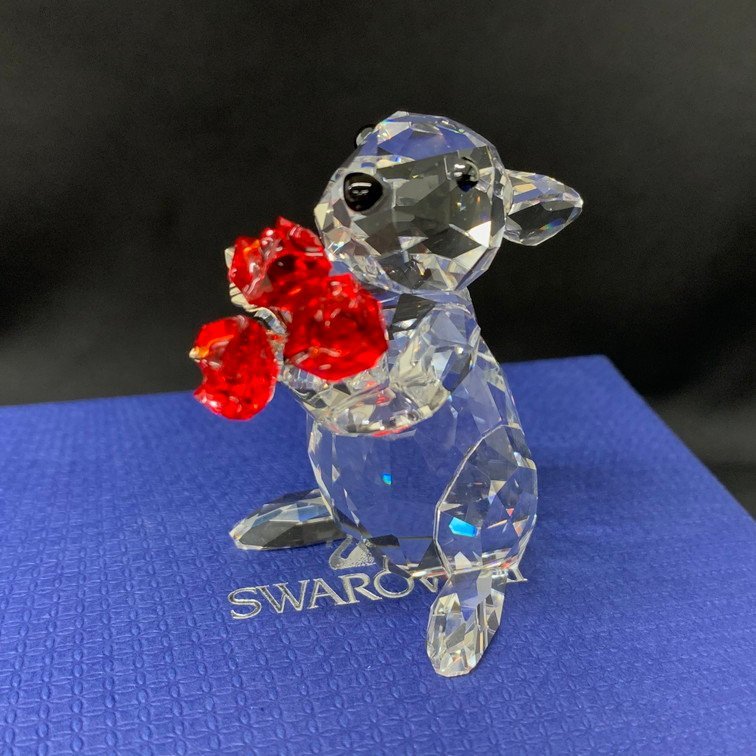 AIAN7024】SWAROVSKI スワロフスキー フィギュリン ウサギとローズ 