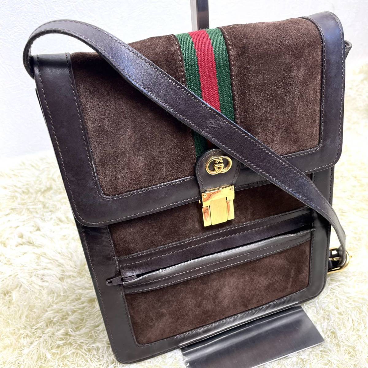 1円【極美品】OLD GUCCI オールドグッチ ショルダーバッグ ポシェット 