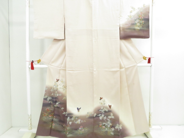 本物保証，得価 宝の山 1000円 付下げ 仕立て上がり 落款入り 作家物 晃一 金彩 秋草に蝶文 着物 T5415(付下げ)｜売買されたオークション情報、yahooの商品情報をアーカイブ公開 - オークファン 付下げ