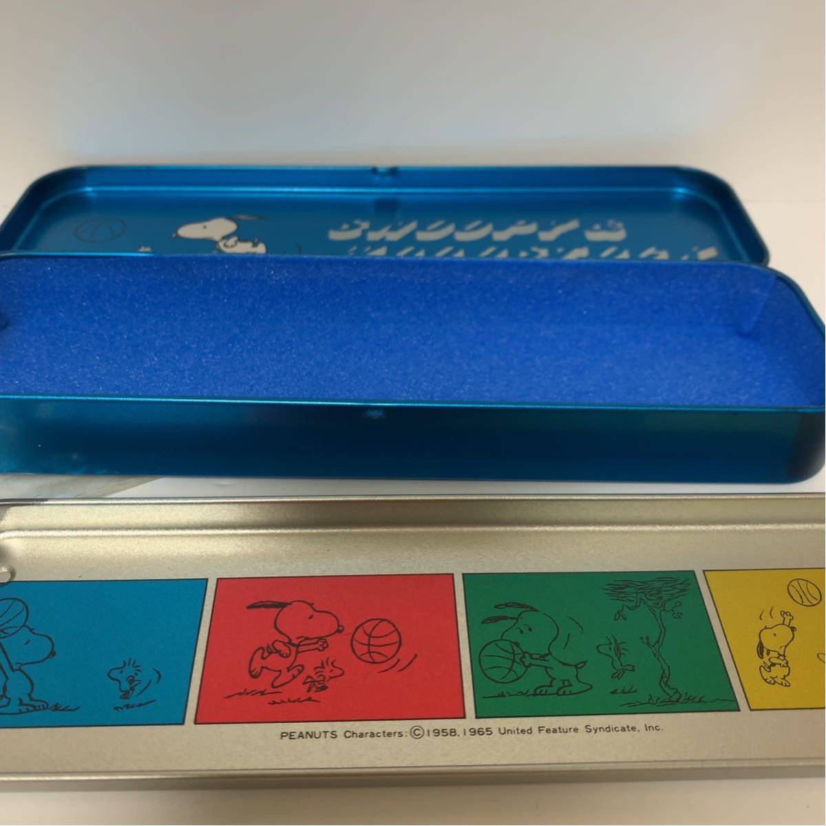 1965年製 SNOOPY スヌーピー サンリオ 当時物 缶ペン 文具 筆箱 昭和