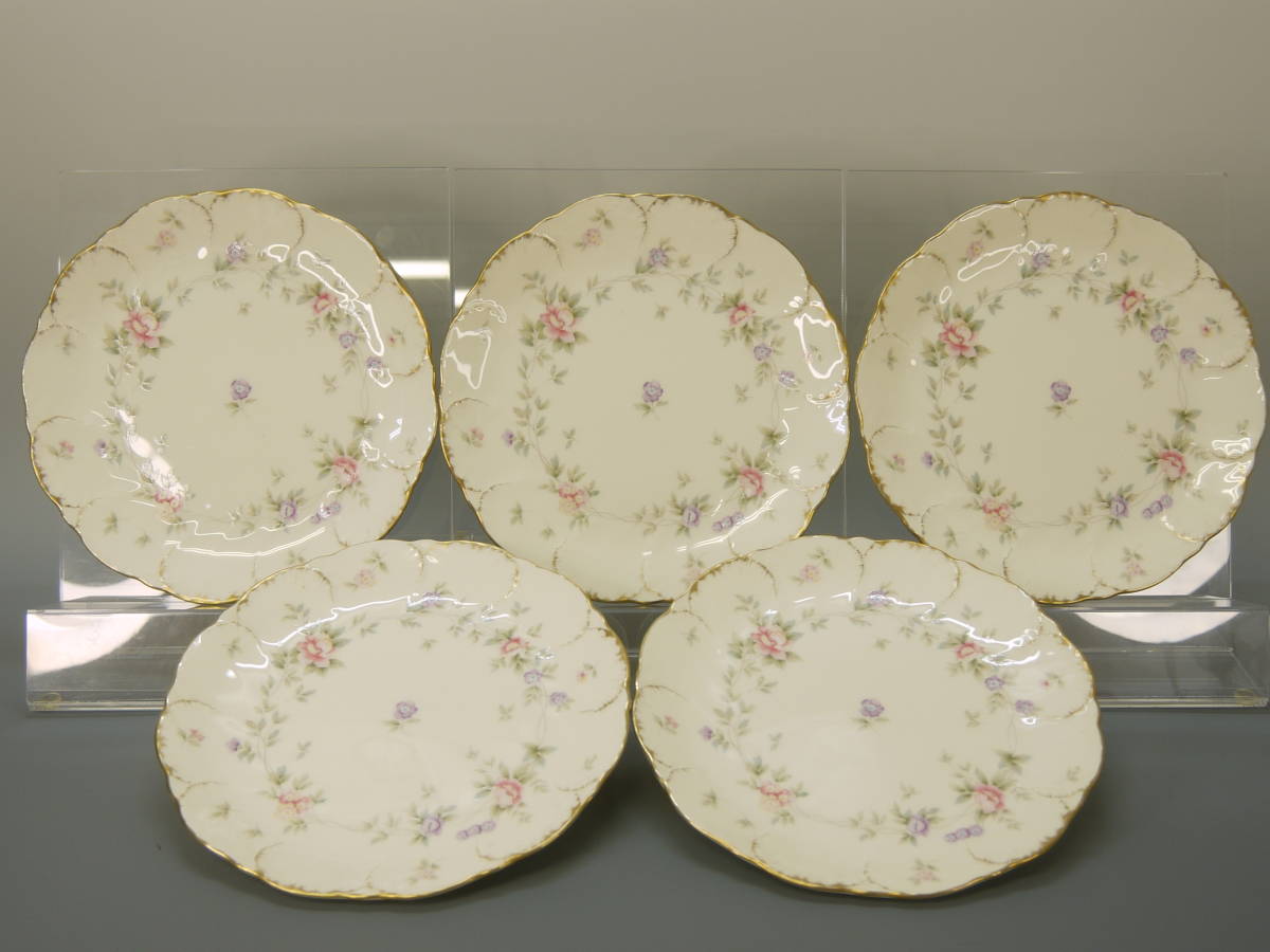 ナルミプレート ボーンチャイナ花柄5枚セット ナルミボーンチャイナ
