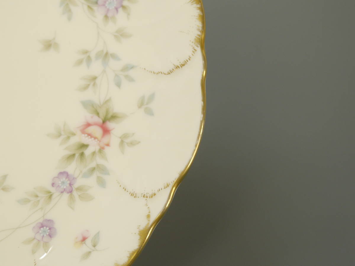 802 NARUMI ナルミ HELIOS 花柄 金彩 中皿5枚セット ケーキ皿