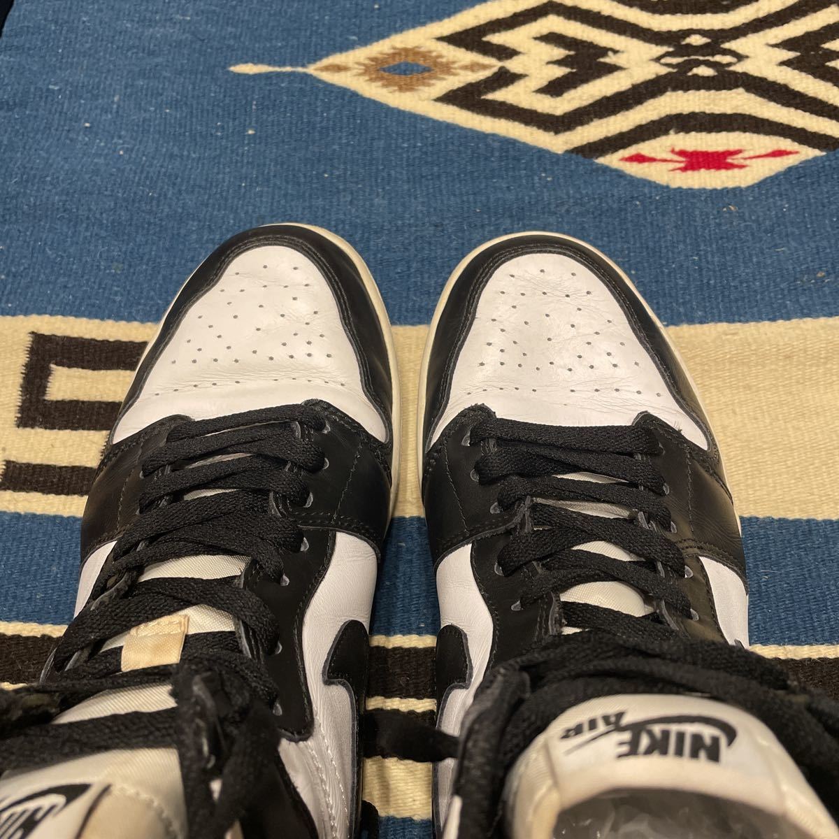 2014 NIKE AIR JORDAN 1 RETRO HIGH OG 黒×白 US10 美品 555088-010 