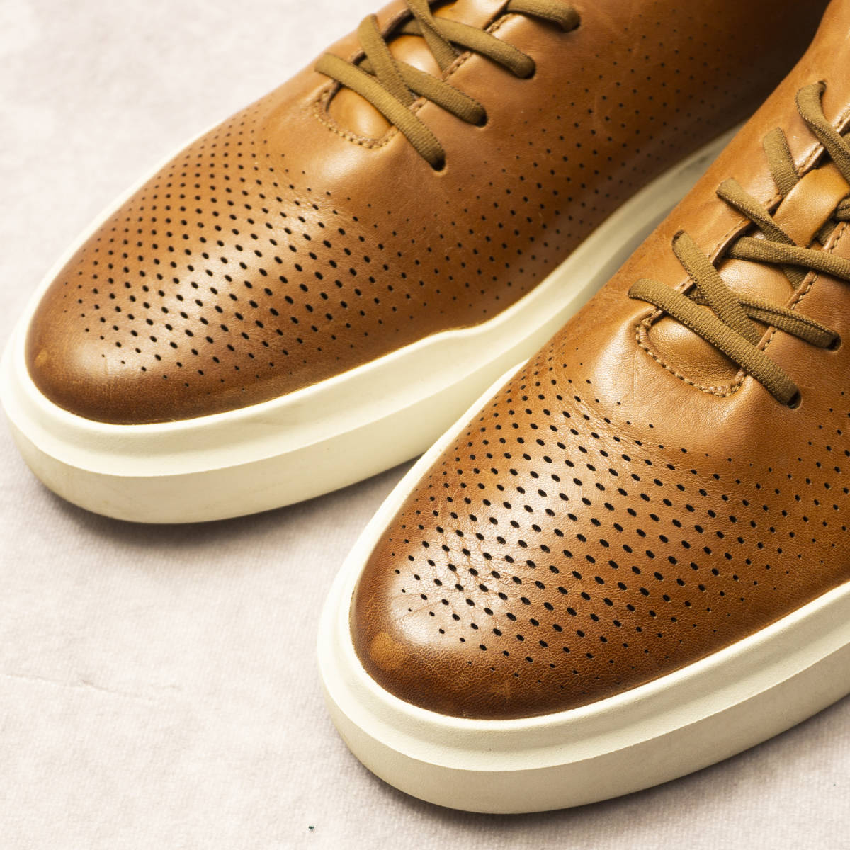 定価29，700円 COLEHAAN レザースニーカー US9(26.5cm相当) ブラウン 