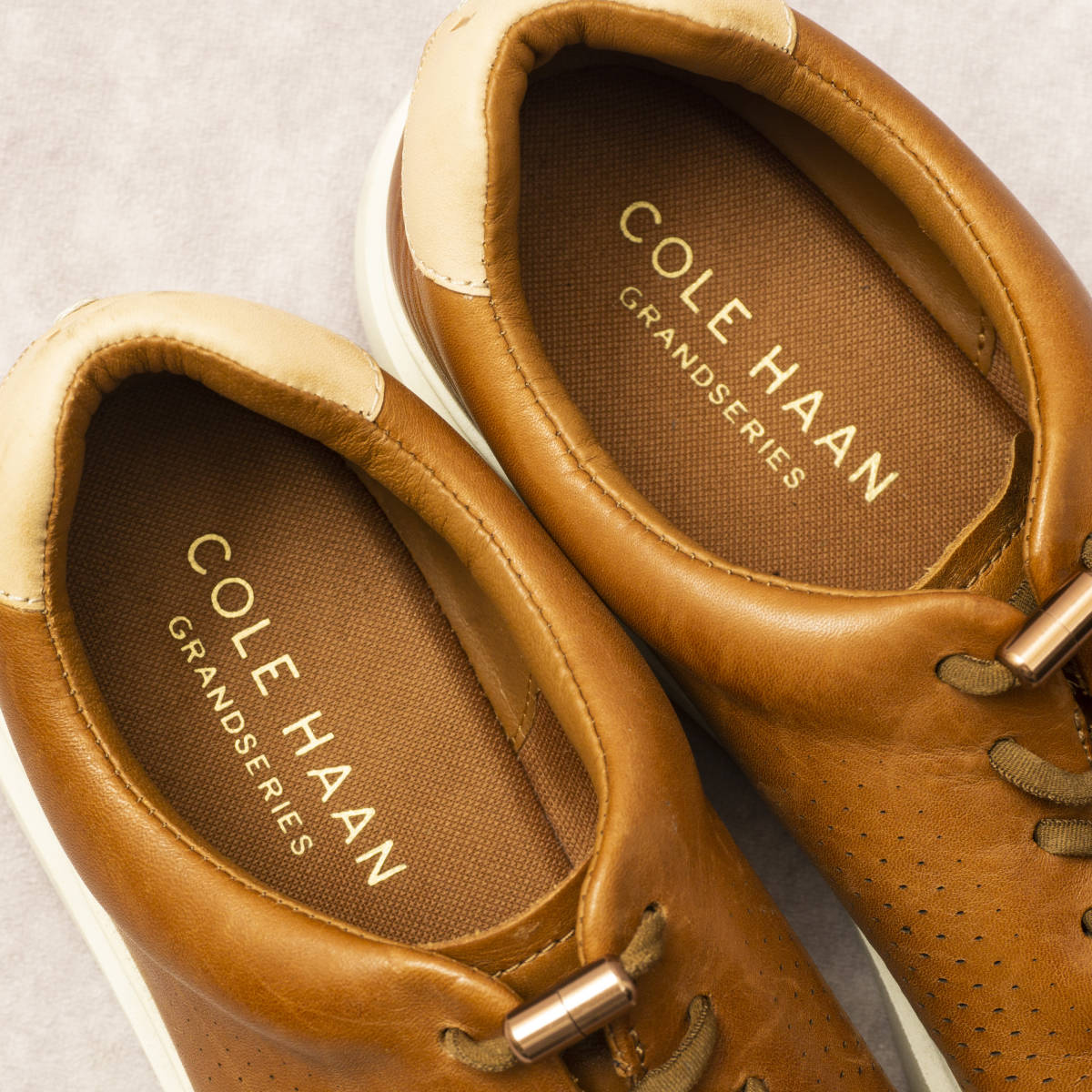 定価29，700円 COLEHAAN レザースニーカー US9(26.5cm相当) ブラウン 