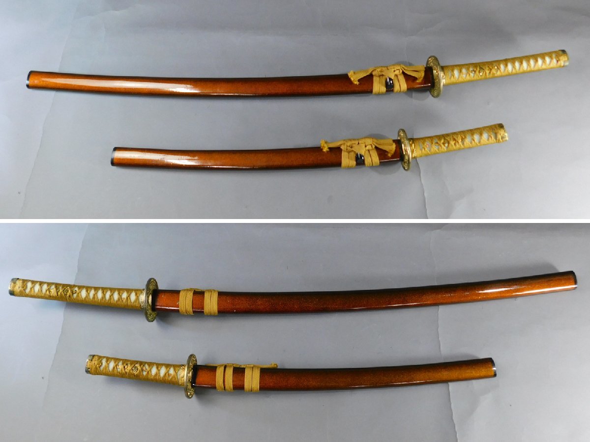 模造刀 日本刀 刀剣 雲龍装具 大小一対(打刀 脇差 二振り)美術刀 武具 