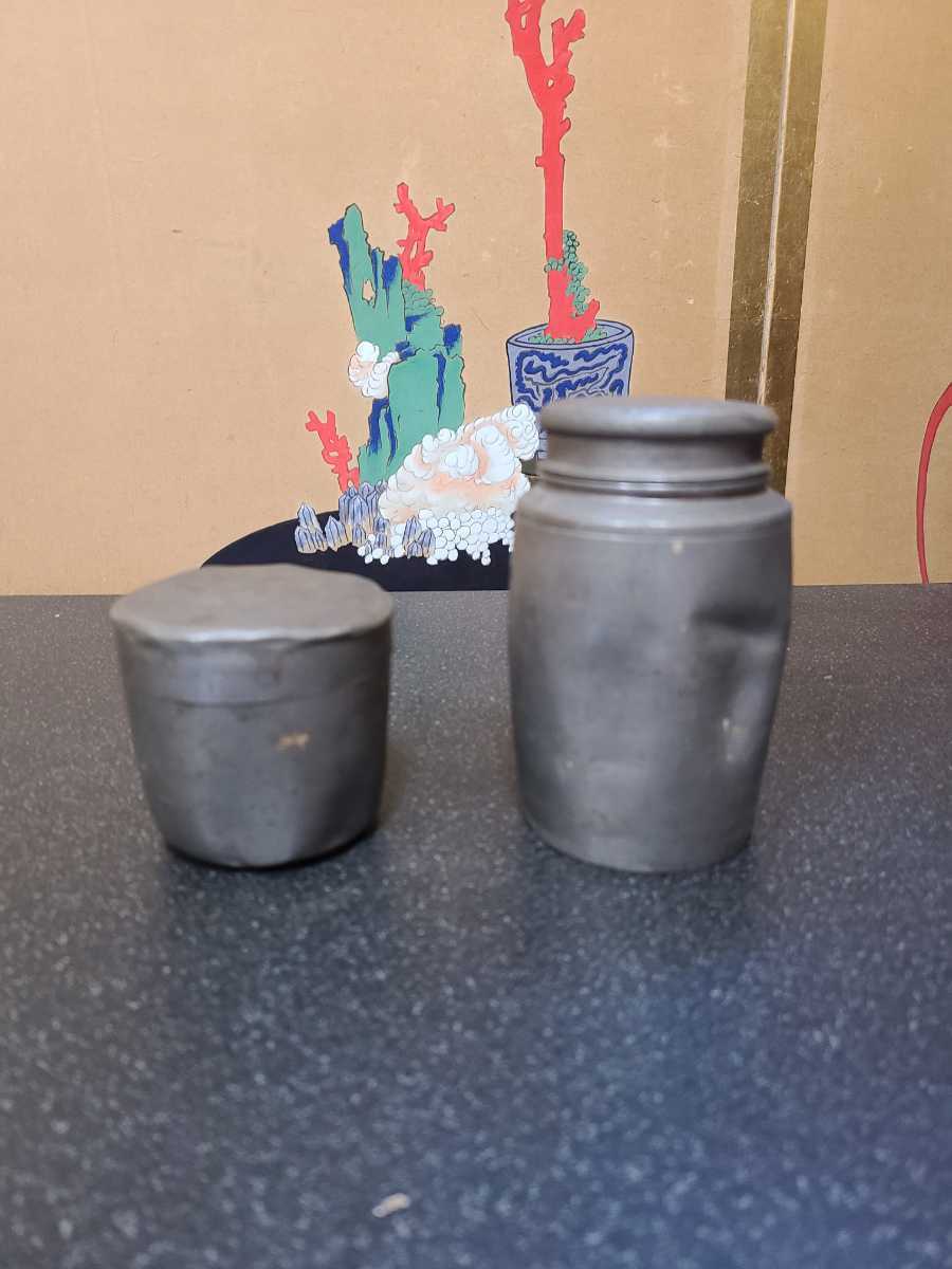 時代唐物 在銘 古錫 茶壷 茶入 煎茶道具 煎茶道具 茶壷 錫製 茶入 中国古玩 在銘 茶道具 - 時代 間 唐物[