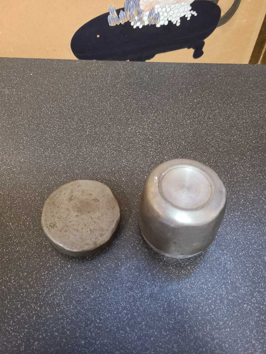 煎茶道具 茶壷 茶入 錫製 茶心壺 茶 古錫 - 在銘 茶葉
